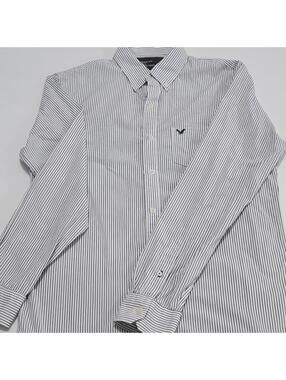American Eagle Outfitters Vintage Fit Men's Blue/White Striped Shirt M  Pockets